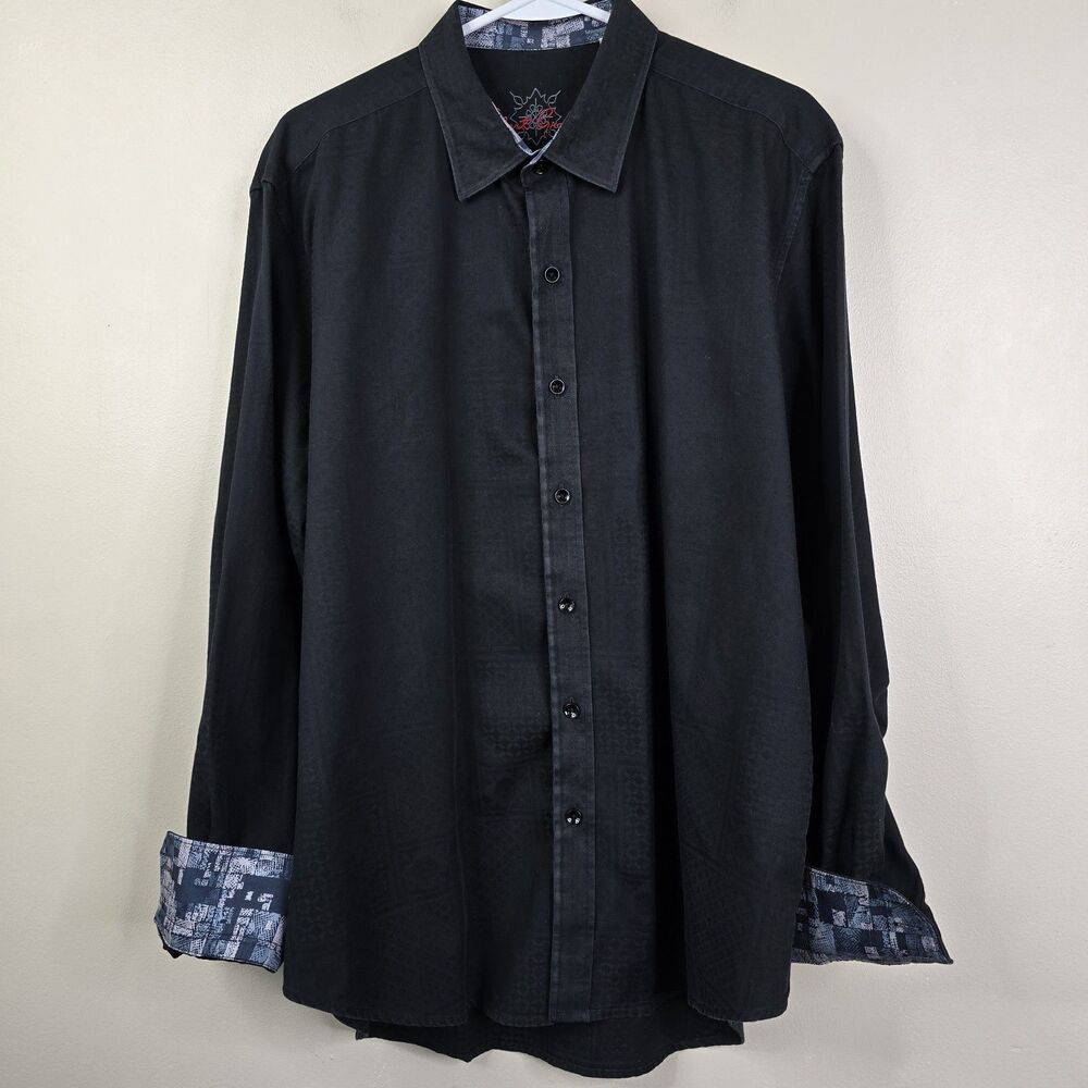 Robert Graham Black Printed Long Sleeve Button Down Shirt Large
